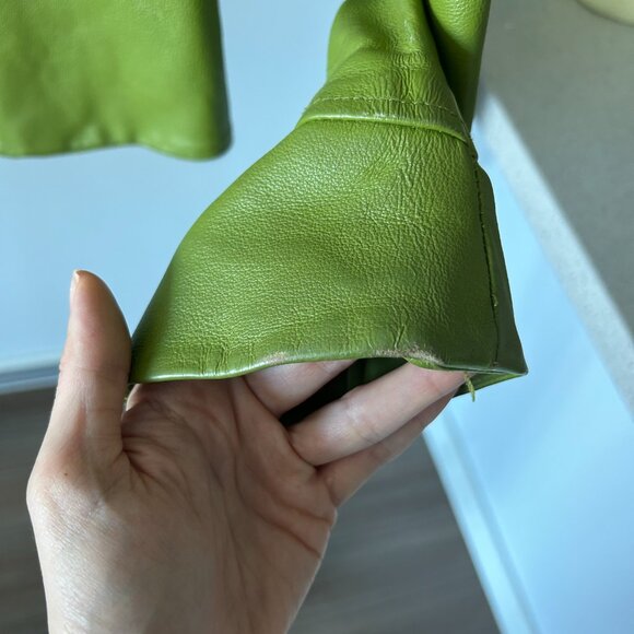 Shape FX Green Genuine Leather Zip Up Jacket - Picture 6 of 8